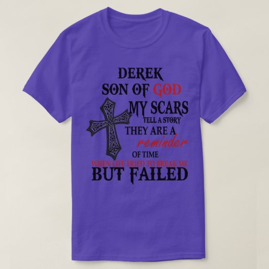 Derek Son of God mijn auto's vertellen een verhaal T-shirt (Design voorkant)
