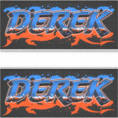 Derek Vorname Name Graffiti Aufkleber Sticker (Voorkant)