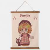 Deretjie, meisje chibi. hangend wandkleed (Voorkant)