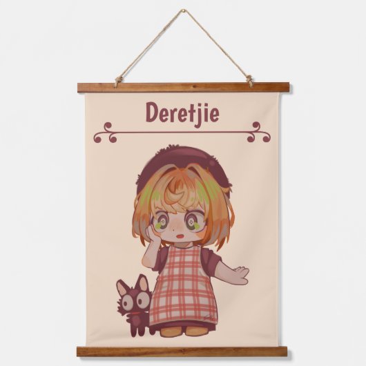 Deretjie, meisje chibi. hangend wandkleed (Voorkant)
