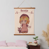 Deretjie, meisje chibi. hangend wandkleed (Slaapkamer)