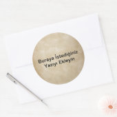 Deri Görünümlü Tasarım Ronde Sticker (Envelop)
