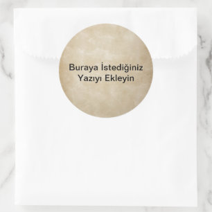 Deri Görünümlü Tasarım Ronde Sticker
