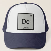 Derick Name Chemistry Element Periodic Table Trucker Pet (Voorkant)