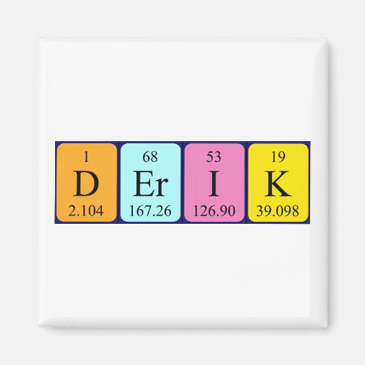 Derik periodieke table name magnet (Voorkant)