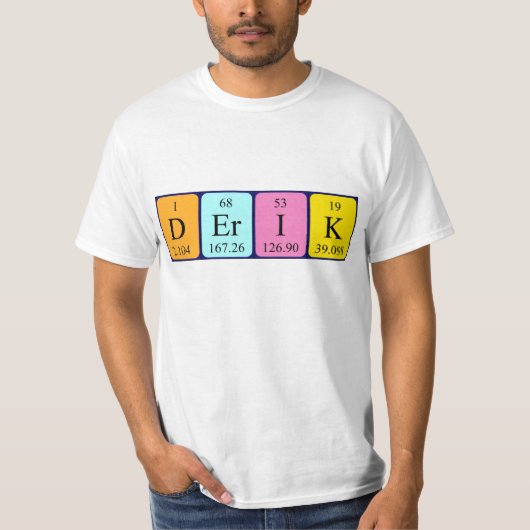 Derik periodieke table name shirt (Voorkant)
