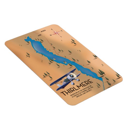 Derlmere Reservoir Lake District Map Magneet (Rechterzijde)