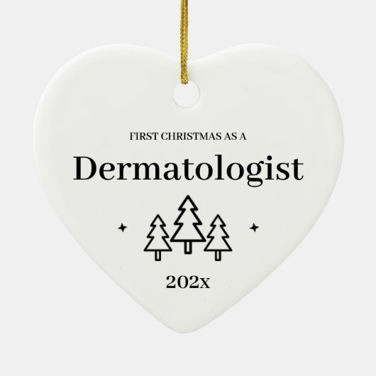 Dermatogist Eerste Kerstkerst Keramisch Ornament (Achterkant)