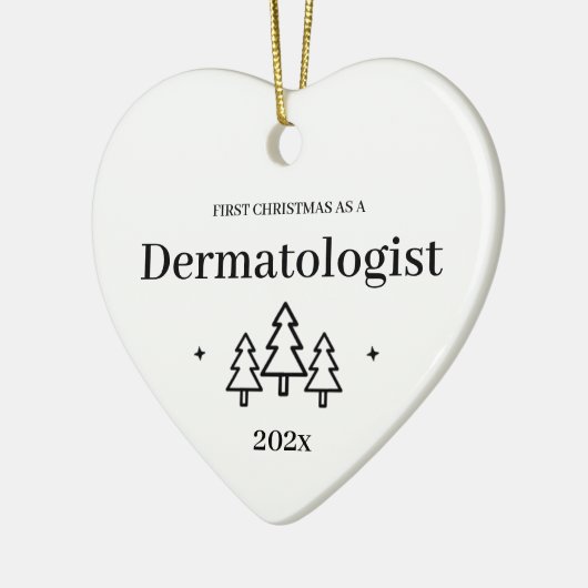 Dermatogist Eerste Kerstkerst Keramisch Ornament (Links)