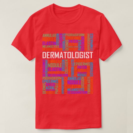 Dermatologe woorden t-shirt (Design voorkant)