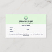 Dermatologie Clinic Business | Schone afspraak Visitekaartje (Achterkant)