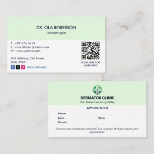 Dermatologie Clinic Business   Schone afspraak Visitekaartje