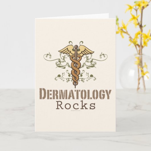 Dermatologie Rocks Caduceus-Wenskaart Kaart (Gele Bloem)