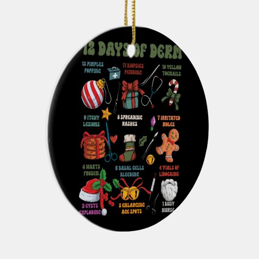 Dermatologie Verpleegster Vrolijk Kerstfeest 12 da Keramisch Ornament (Rechts)