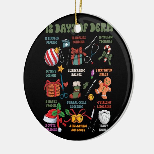 Dermatologie Verpleegster Vrolijk Kerstfeest 12 da Keramisch Ornament (Links)