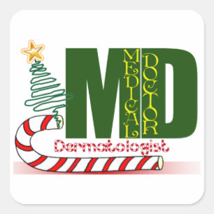 Dermatologist MERRY CHRISTMAS Vierkante Sticker