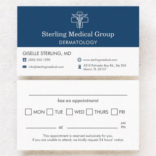 Dermatology Doctor Office Appointment Visitekaartje