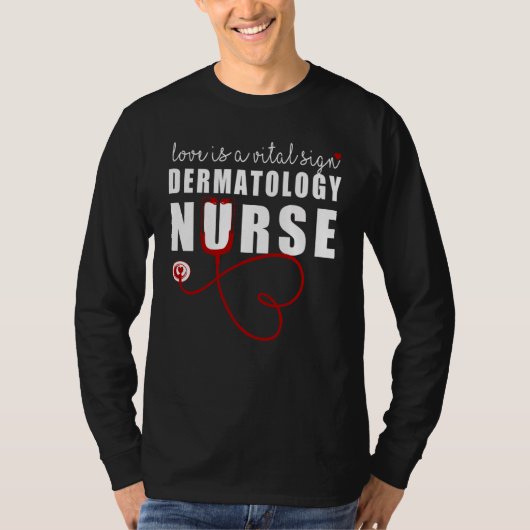 Dermatology Nurse Valentine's Day Hearts Love is V T-shirt (Voorkant)