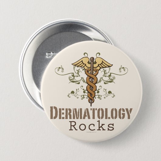 Dermatology Rocks Caduceus Button (Voorkant /achterkant)