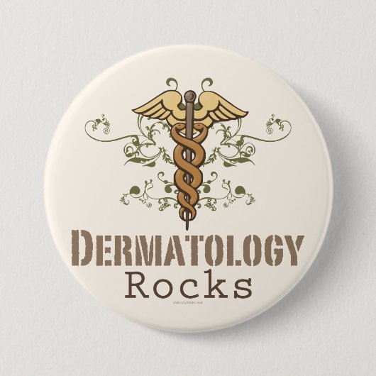 Dermatology Rocks Caduceus Button (Voorkant)