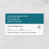 Dermatoloog bulkafspraak Visitekaartjes Afsprakenkaartje (Voorkant)