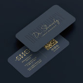 Dermatoloog Cosmetoloog Blauw Monogram Modern Visitekaartje