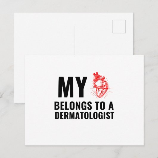 Dermatoloog dokter grappig hart briefkaart (Voorkant / Achterkant)