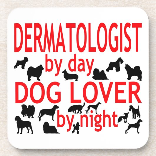Dermatoloog Hondenliefhebber Drankjes Onderzetter (Voorkant)