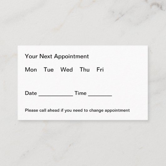 Dermatoloog Kantoor afspraak kaarten ontwerp Afsprakenkaartje (Achterkant)