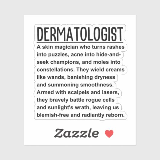 Dermatoloog Sticker (Vel)