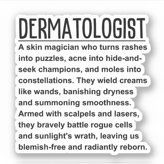 Dermatoloog Sticker (Voorkant)