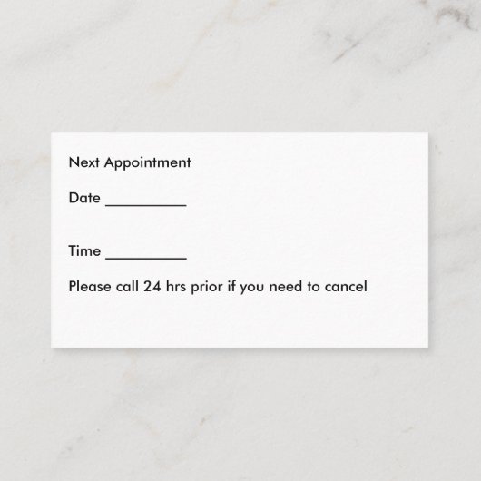 Dermatoloog Visitekaartjes Afsprakenkaartje (Achterkant)