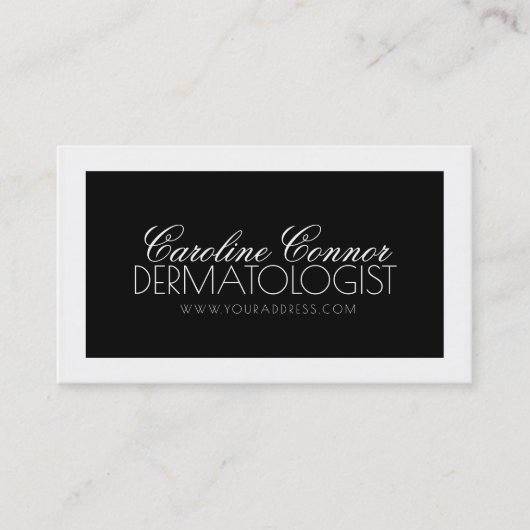 Dermatoloog zwart-wit vet ontwerp Kaart Visitekaartje (Voorkant)