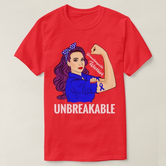 Dermatomyositis Awareness DM Warrior Onbreekbaar T-shirt (Design voorkant)