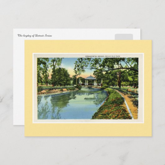 Deroit Belle Isle Park bridge Briefkaart (Voorkant / Achterkant)