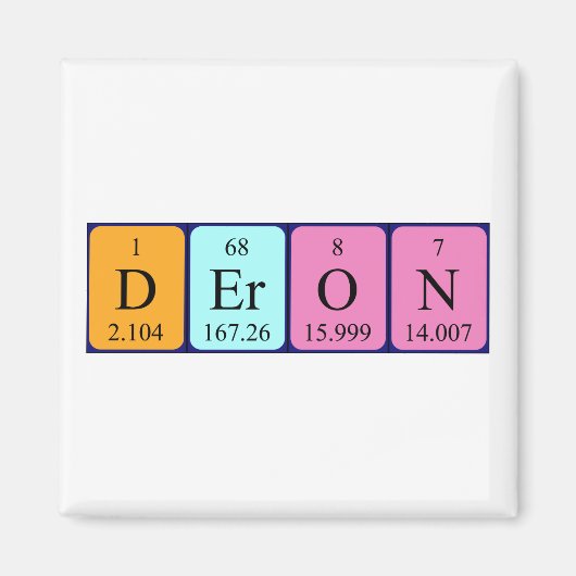Deron periodieke table name magnet (Voorkant)