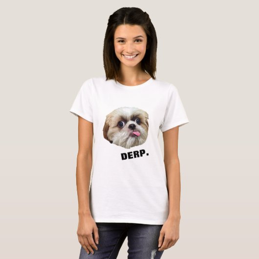 Derp. Derpy Shih Tzu T-shirt (Voorkant volledig)