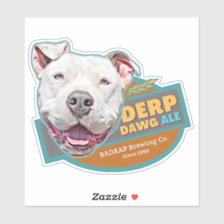 Derp Dog Beer Label Sticker