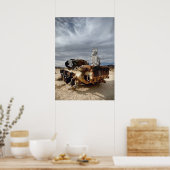 Derp-honden op een tank in de woestijn poster (Keuken)