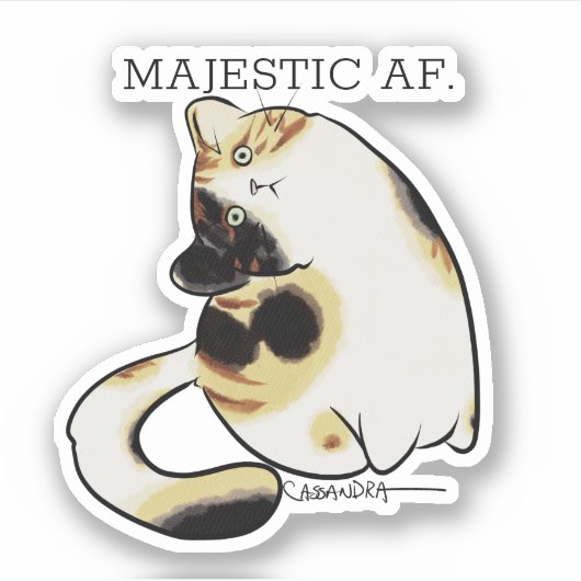Derp katten Calico kat Sticker (Voorkant)