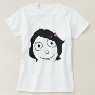 Derpina Black Hair Brunette Rage Face Meme T-shirt