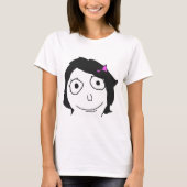 Derpina Black Hair Brunette Rage Face Meme T-shirt (Voorkant)