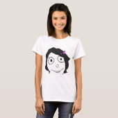 Derpina Black Hair Brunette Rage Face Meme T-shirt (Voorkant volledig)