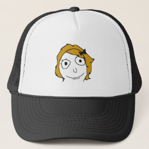 Derpina Blonde Yellow Hair Rage Face Meme Trucker Pet