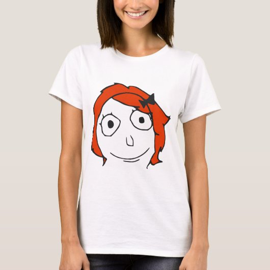 Derpina Red Hair Rage Face Meme T-shirt (Voorkant)