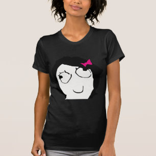 Derpina - zwart haar, roze lint t-shirt