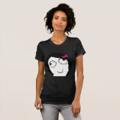 Derpina - zwart haar, roze lint t-shirt (Voorkant volledig)