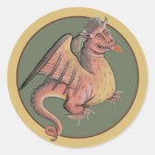 Derpy Dragon Ronde Sticker (Voorkant)