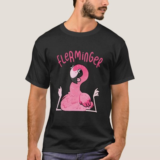 Derpy Flamingo Flerminger Animal Cute Pet T-shirt (Voorkant)