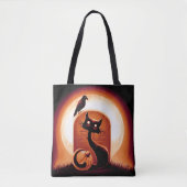 Derpy Halloween Cat van een Tombstone Tote Bag (Voorkant)